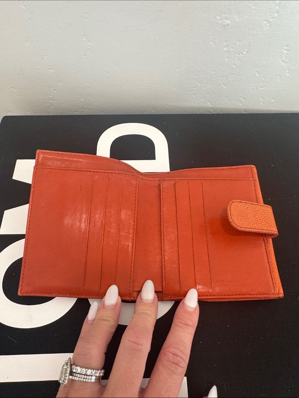 CHANEL Orange Quilted CC Caviar Leather Wallet - Picture 3 of 5